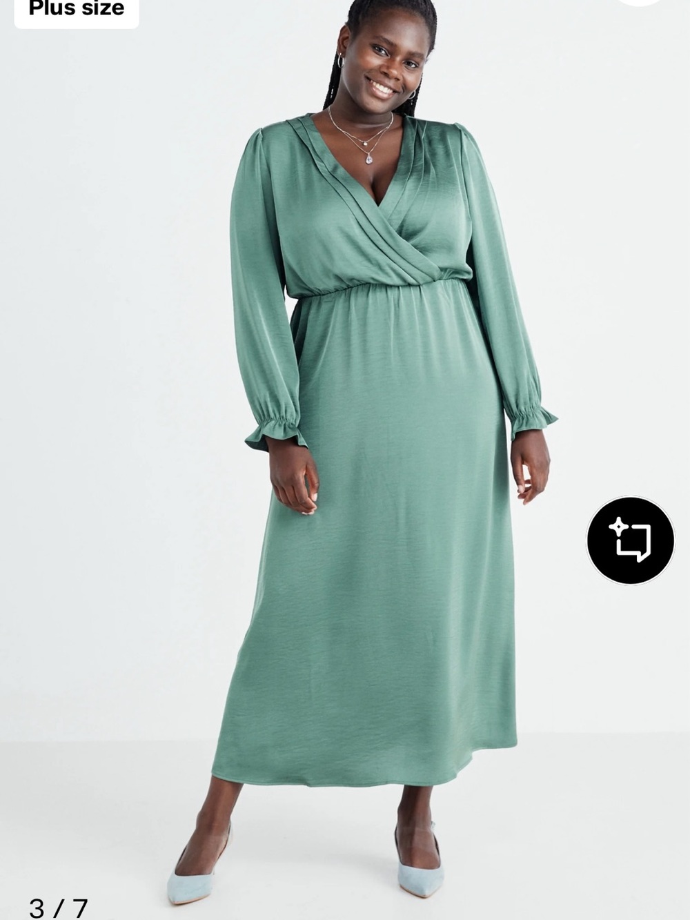 Vero Moda Plus Size (16W) Forest Green Wrap Maxi Dress